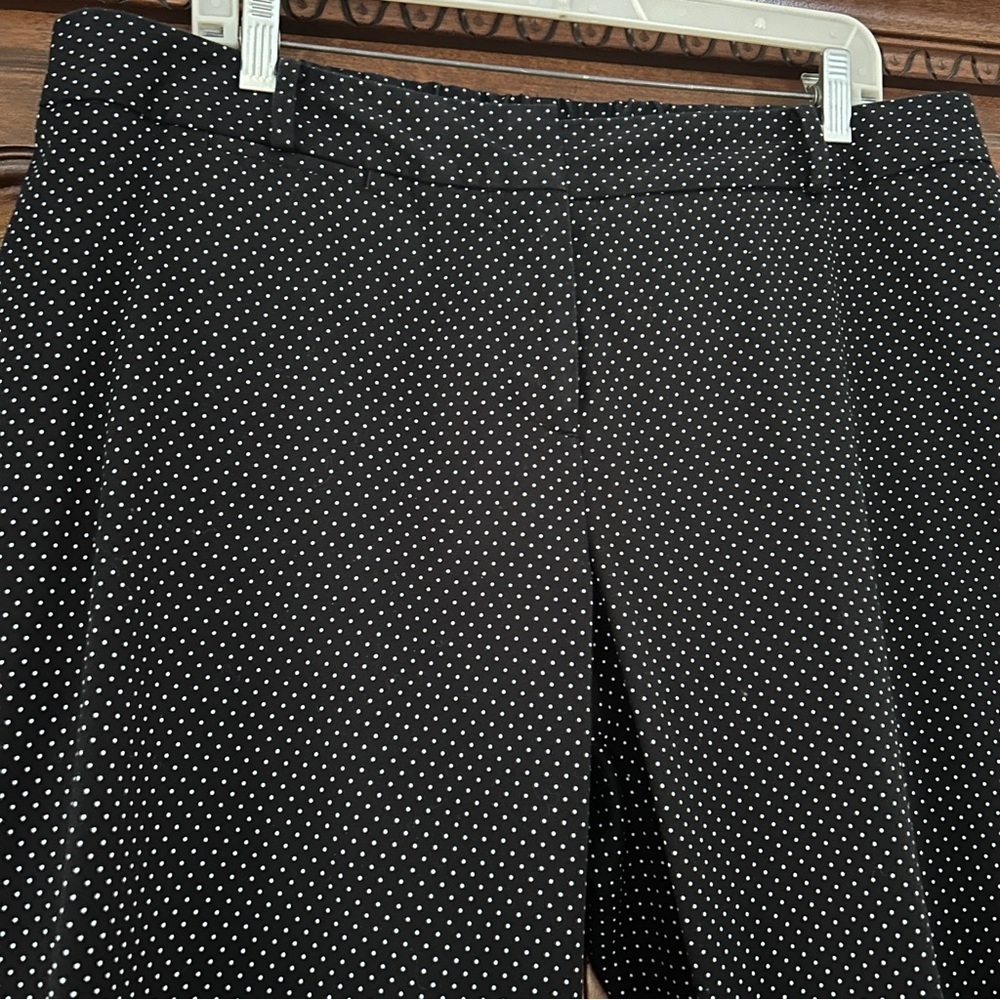 Talbots Signature Crop Pants Black White Dot 18W Petite - Picture 7 of 16